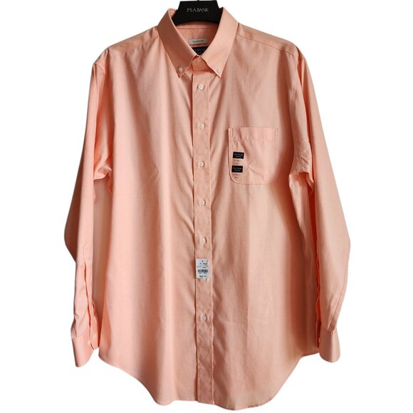 17 34/35 Jos A Bank Traveler Dress Shirt Orange Pastel Peach New Mens Cotton Nwt - Picture 1 of 17